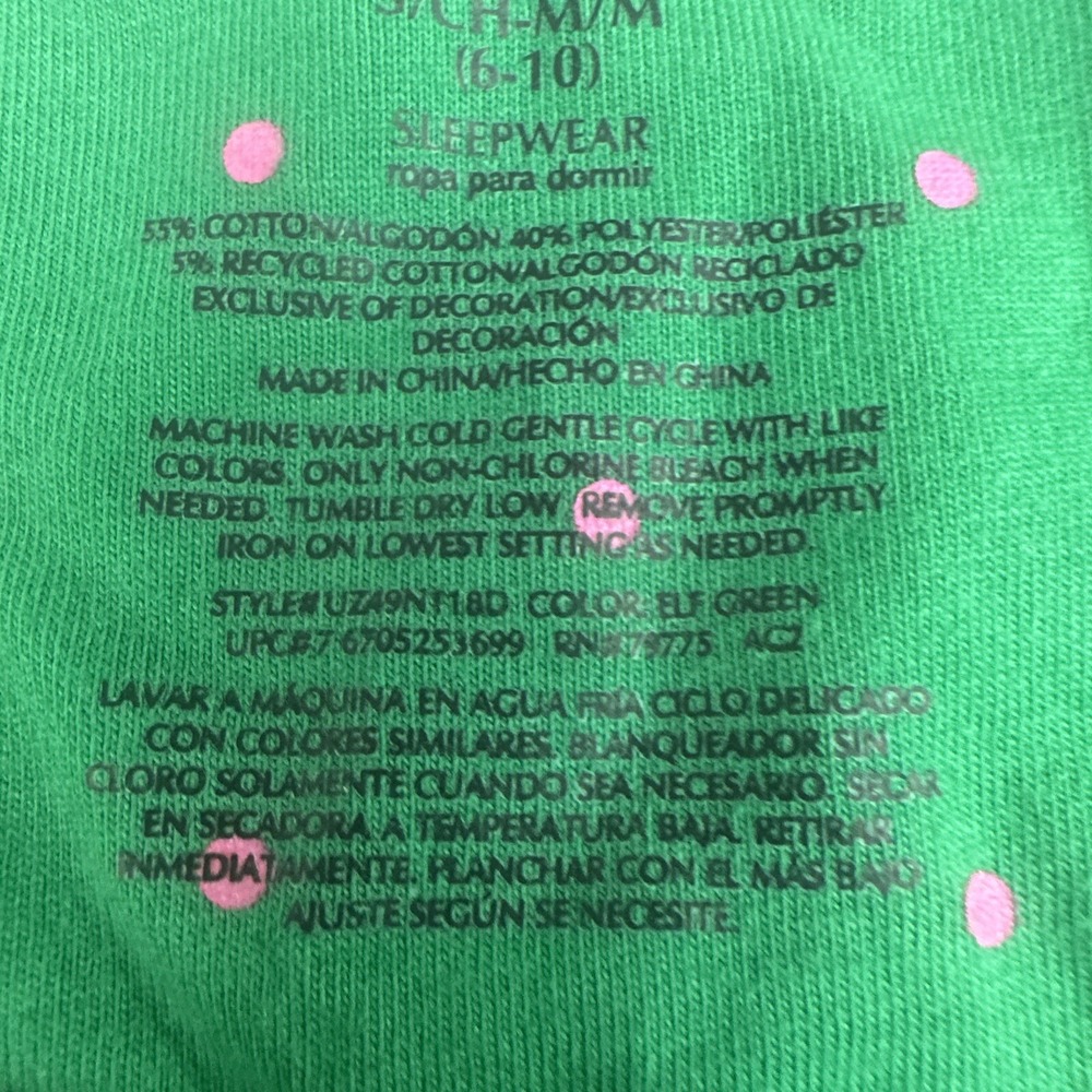 Unbranded Green Embroidered Apple Sleepshirt Nightgown V-Neck Long Sleeve Small - Picture 9 of 10